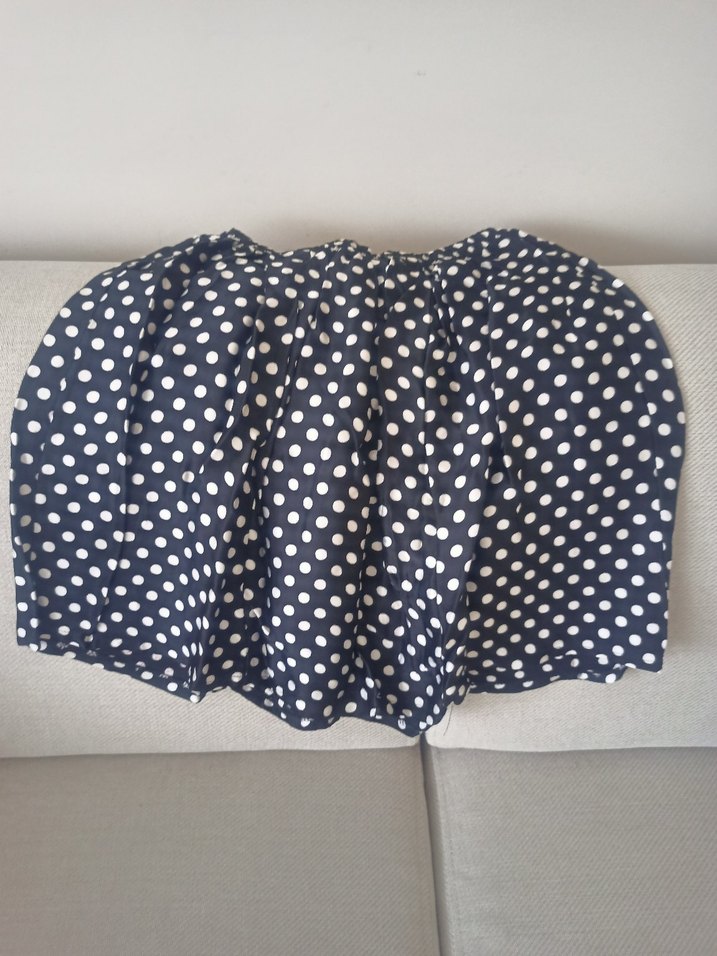 saten puantiyeli kısa etek - Görsel 4