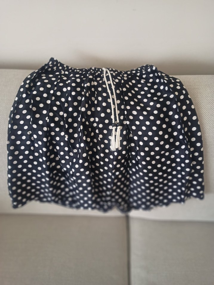 saten puantiyeli kısa etek - Görsel 3