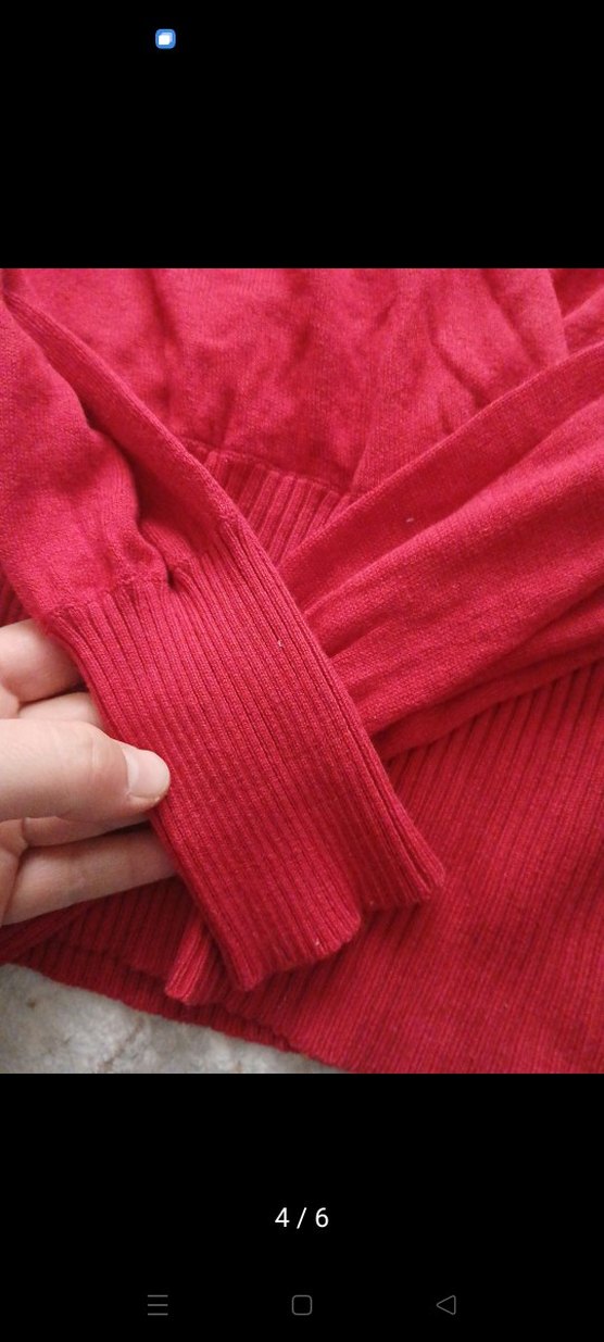 MANGO Kırmızı Kadın kruvaze Yaka İnce Triko kazak. - Görsel 2