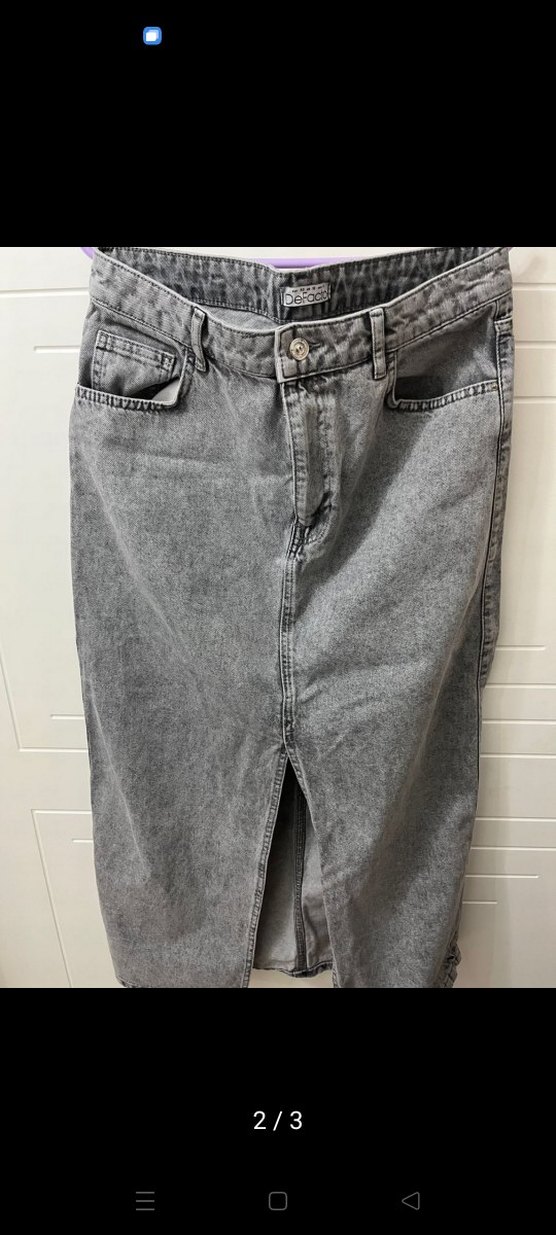 DEFACTO Gri Uzun Kot Etek - Görsel 2