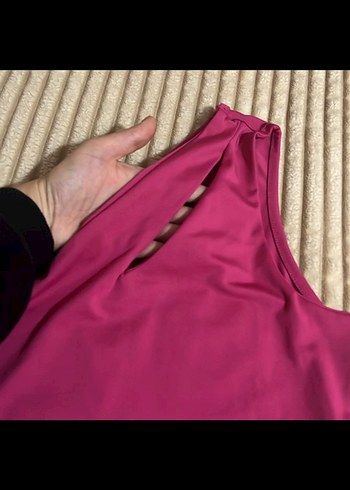 Drapeli Pembe Asimetrik Kesim Hamile Bluzu - Görsel 2