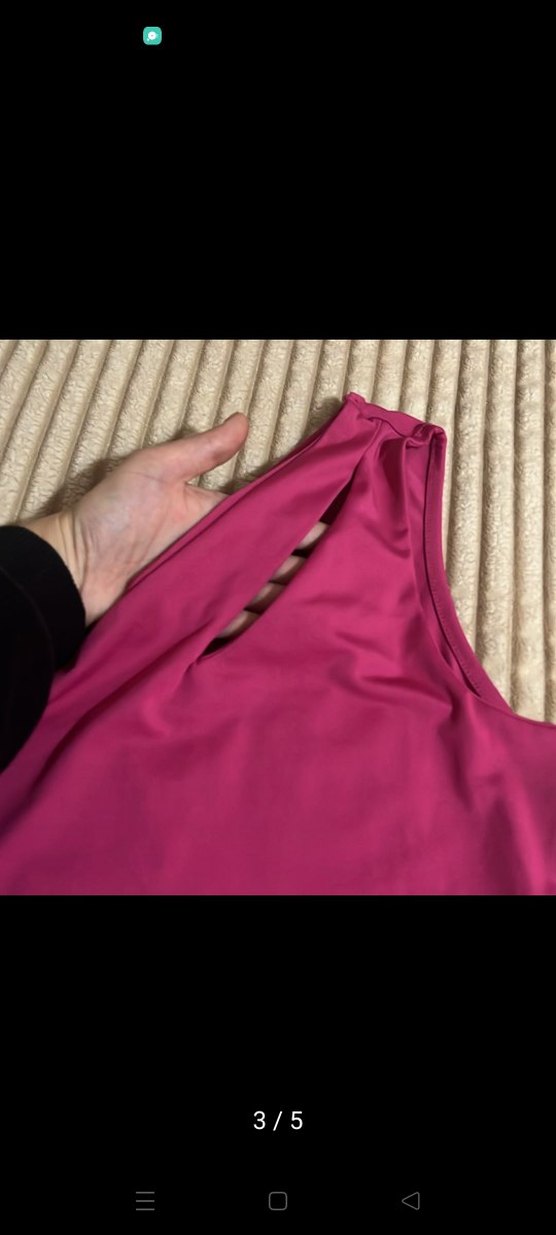 Drapeli Pembe Asimetrik Kesim Hamile Bluzu - Görsel 2