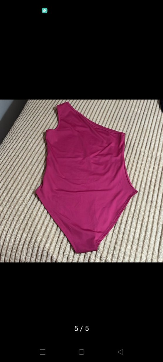 Drapeli Pembe Asimetrik Kesim Hamile Bluzu - Görsel 4