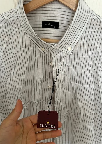 Düğmeli çizgili Erkek Gömlek - Görsel 3