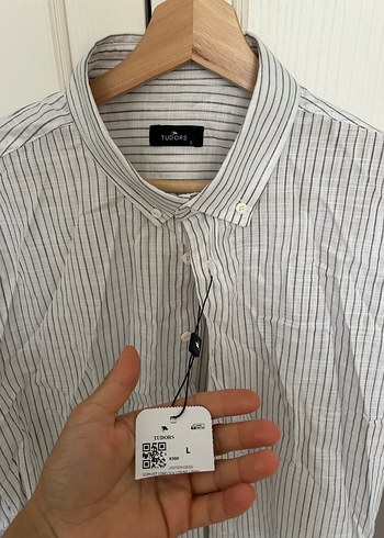 Düğmeli çizgili Erkek Gömlek - Görsel 4