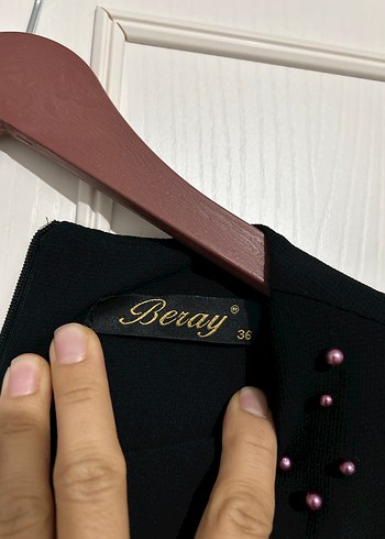 Uzun Siyah Mor Kuşaklı Gotik Elbise - Görsel 3