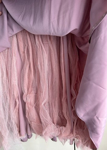 Uzun Drapeli Kadın Elbise - Görsel 4