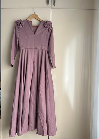 Uzun Drapeli Kadın Elbise - Görsel 7