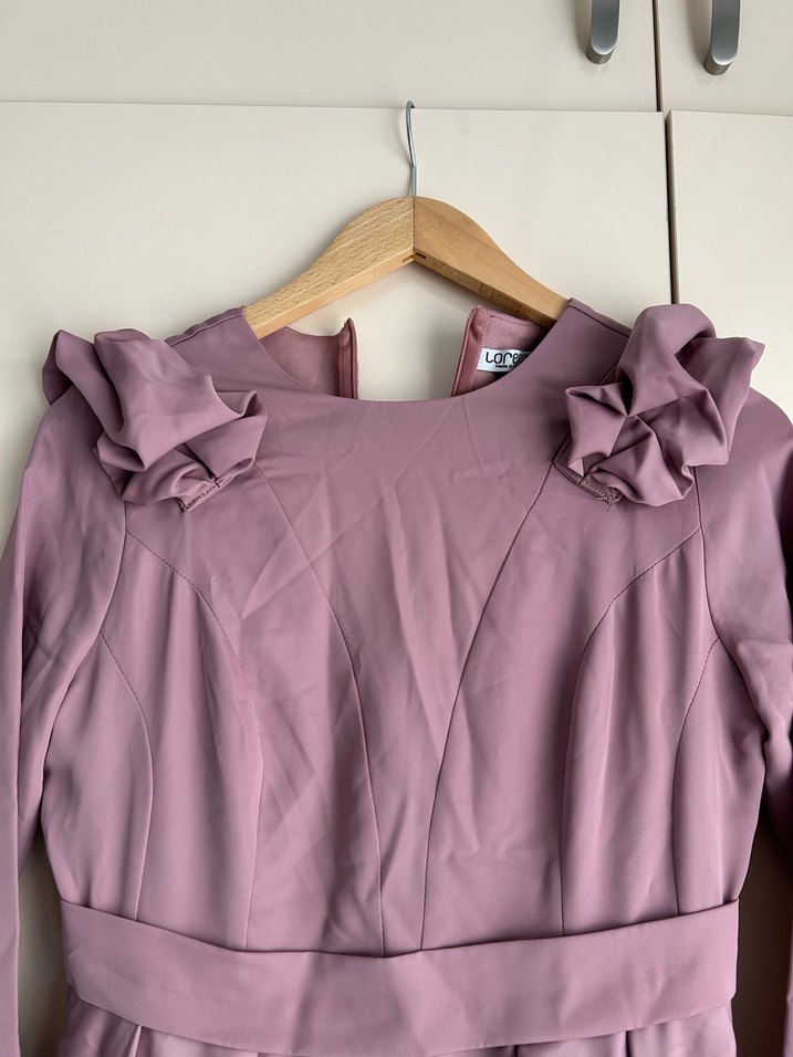 Uzun Drapeli Kadın Elbise - Görsel 5