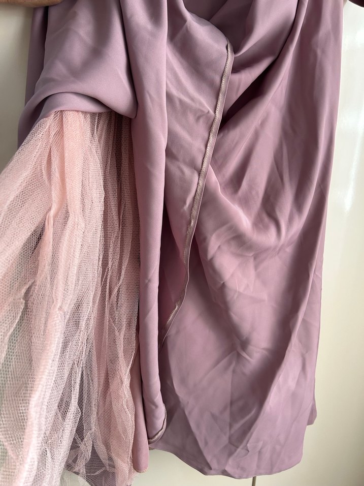 Uzun Drapeli Kadın Elbise - Görsel 3