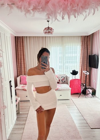 BEYAZ PELUŞ İKİLİ TAKIM - Görsel 5