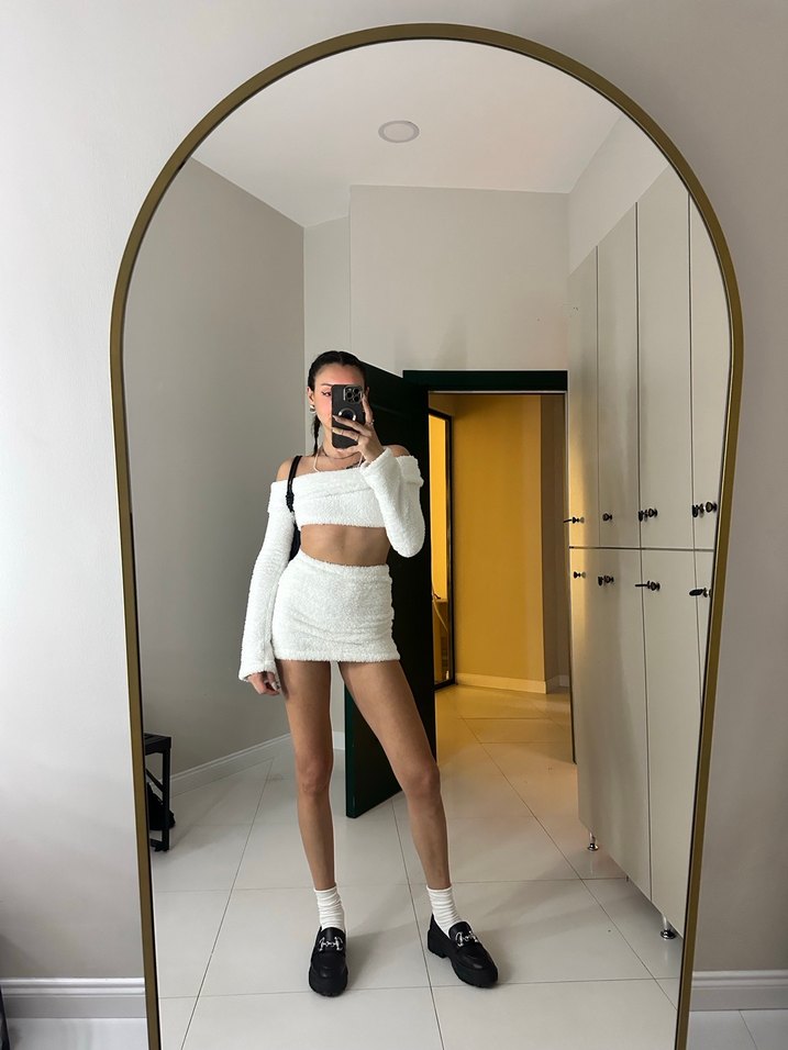 BEYAZ PELUŞ İKİLİ TAKIM - Görsel 4