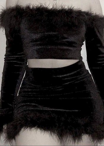 SİYAH KADİFE İKİLİ TAKIM - Görsel 3