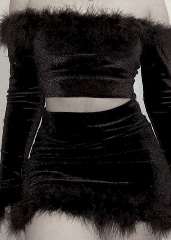 SİYAH KADİFE İKİLİ TAKIM - Görsel 4