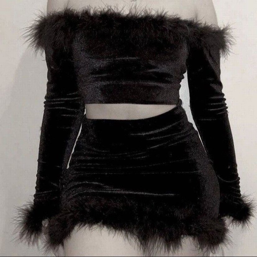 SİYAH KADİFE İKİLİ TAKIM - Görsel 3