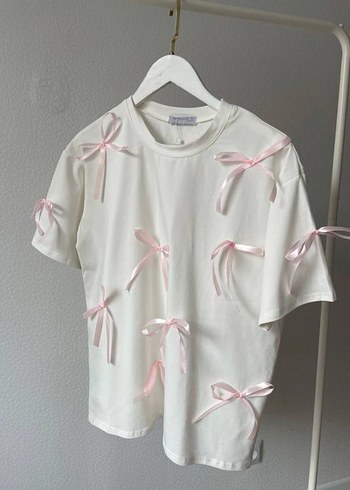 Pamuklu Fiyonklu Oversize Tshirt - Görsel 3