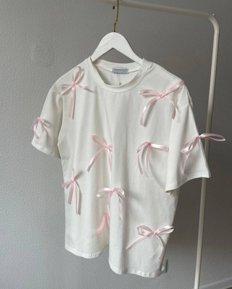 Pamuklu Fiyonklu Oversize Tshirt - Görsel 3