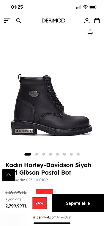 Harley Davidson Gibson Deri Kadın Bot