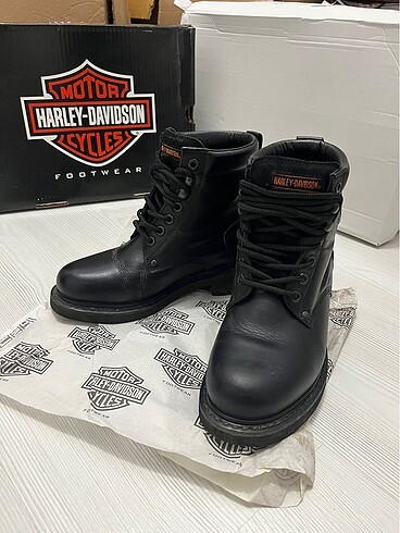 37 Beden siyah Renk Harley Davidson Gibson Deri Kadın Bot
