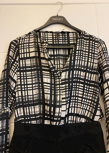 Desenli Kadın Ofis Elbisesi - Görsel 2