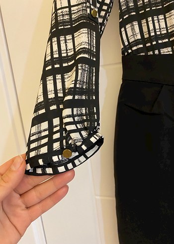 Desenli Kadın Ofis Elbisesi - Görsel 4