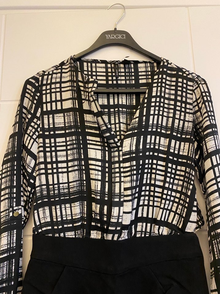 Desenli Kadın Ofis Elbisesi - Görsel 2