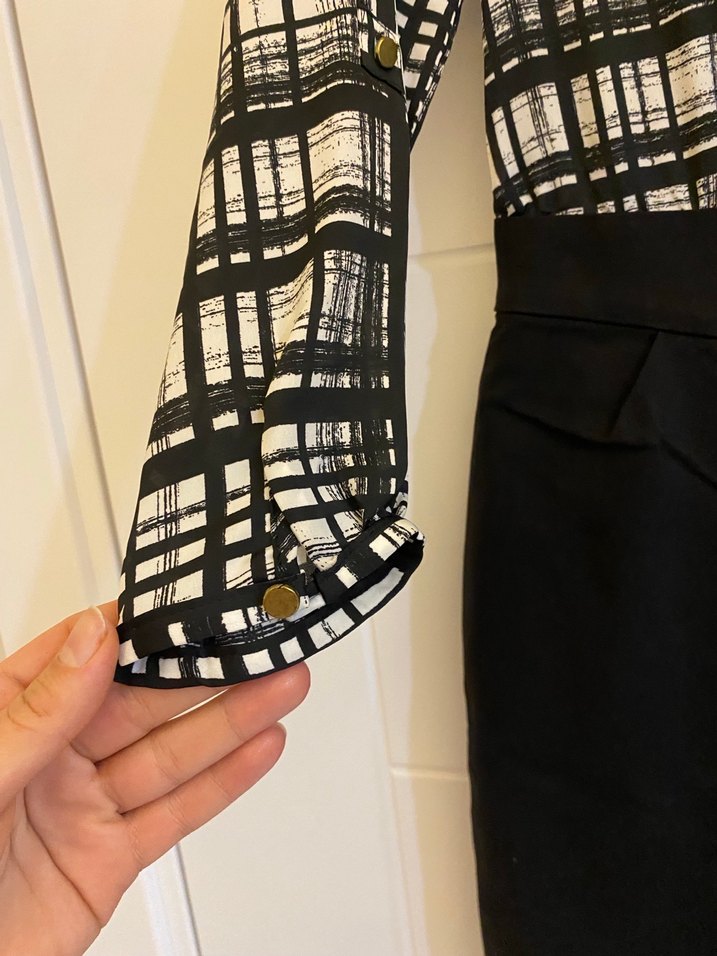 Desenli Kadın Ofis Elbisesi - Görsel 4