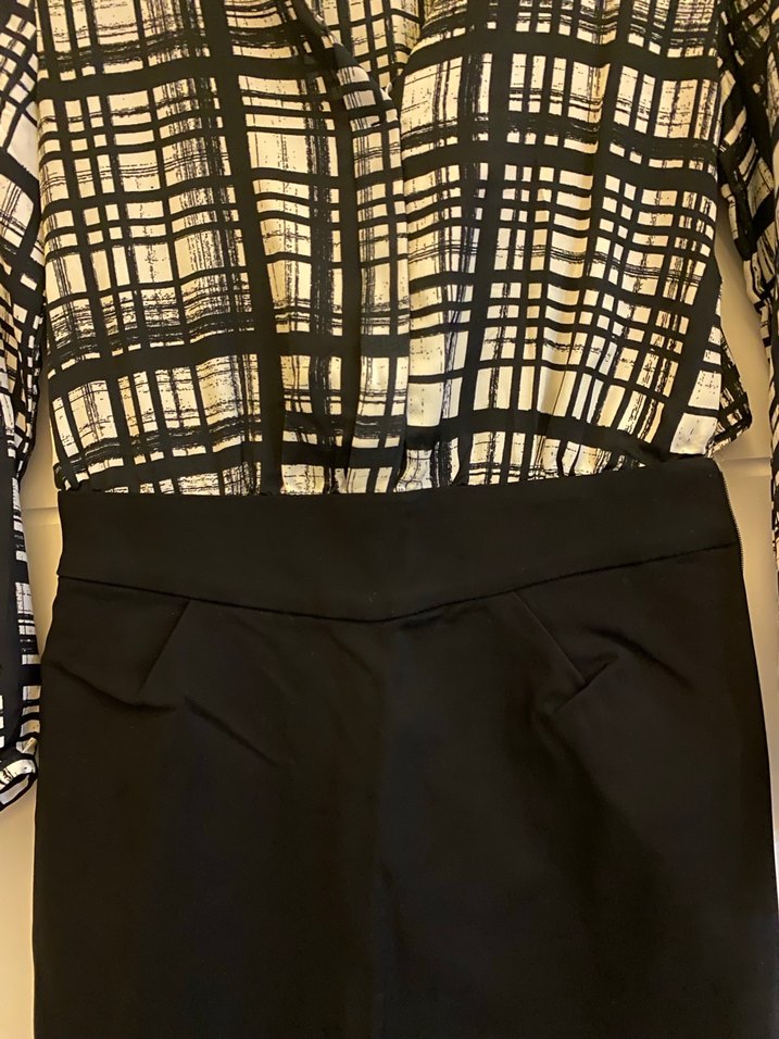 Desenli Kadın Ofis Elbisesi - Görsel 5