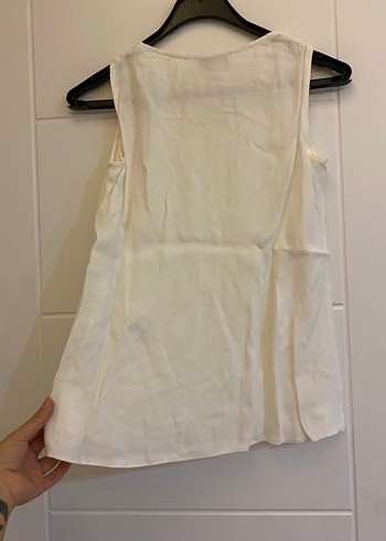 Beyaz Kolsuz Kadın Keten Body - Görsel 3
