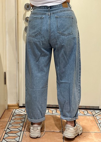 Zara Zara Gri Mavi Rahat Kesim Kadın Jean