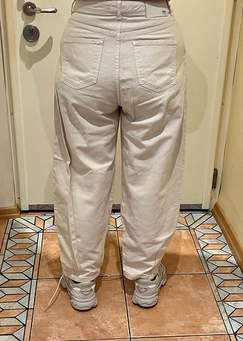 Zara Zara Bej Midi Keten Salaş Kadın Jean