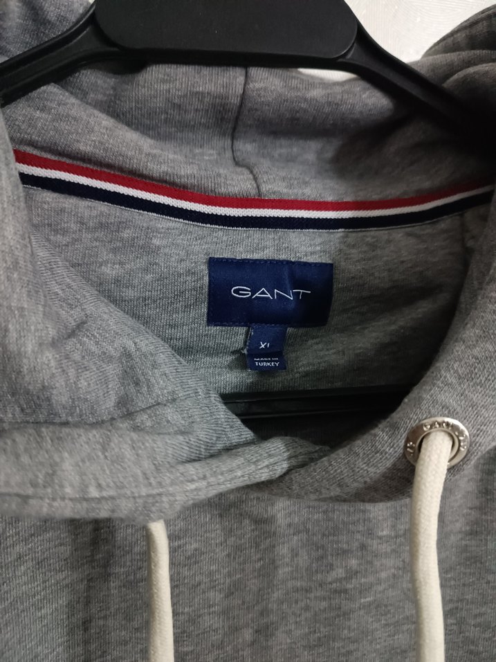 Gri GANT Kapüşonlu Erkek Sweatshirt - Görsel 3