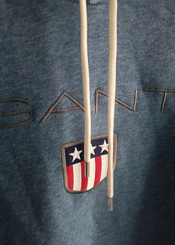 GANT Erkek Kapüşonlu Gri Sweatshirt - Görsel 2