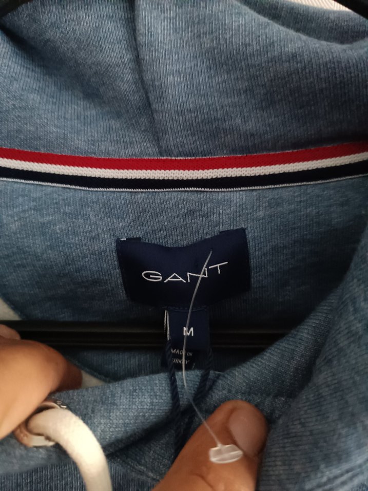 GANT Erkek Kapüşonlu Gri Sweatshirt - Görsel 3