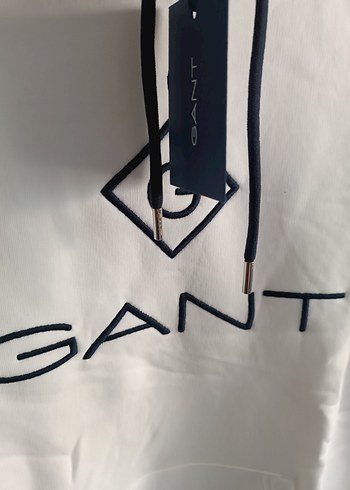 GANT Erkek Beyaz Kapüşonlu Sweatshirt - Görsel 2