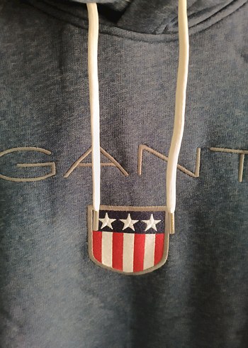 GANT Gri Kapüşonlu Sweatshirt - Görsel 2
