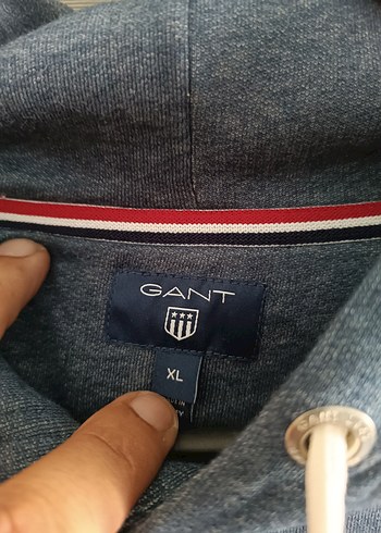 GANT Gri Kapüşonlu Sweatshirt - Görsel 3
