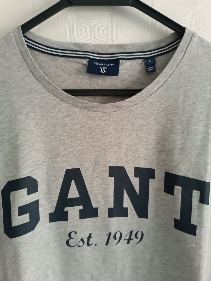 GANT Gri Baskılı Erkek Tişört - Görsel 3