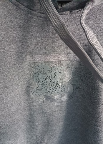 Gri Kapüşonlu Kadın Sweatshirt - Görsel 2