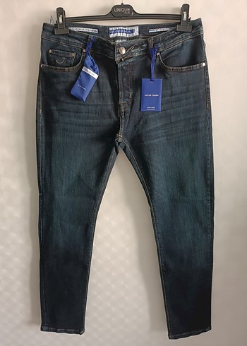 Jacob Cohen Erkek Lacivert Kemer Tokali Denim Pantolon
