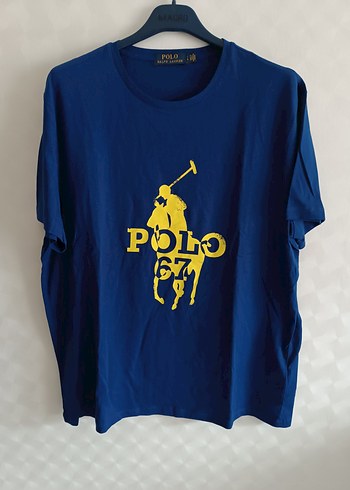 Erkek Lacivert Baskılı Polo Tişört l beden