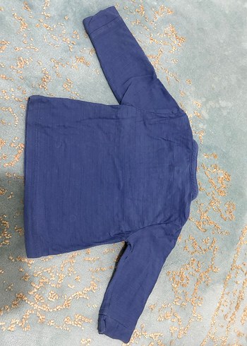 Mavi Pamuklu Uzun Kollu Bebek Takımı - Görsel 2