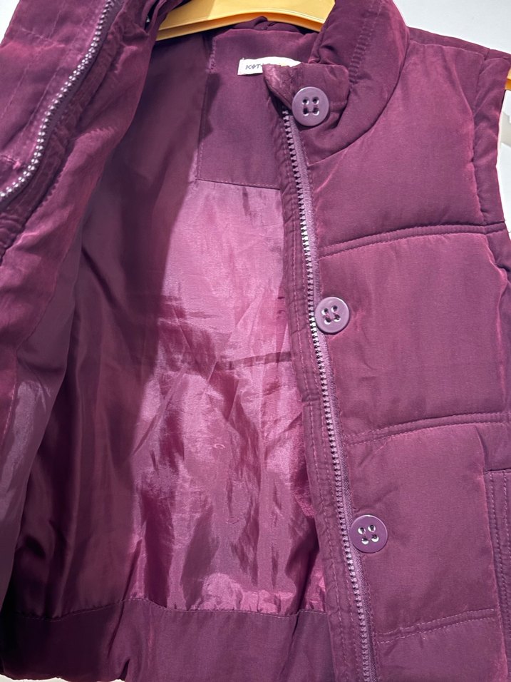 Bordo Çocuk Düğmeli Yelek - Görsel 3