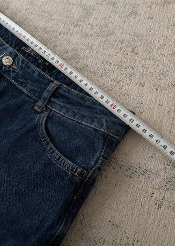 Kadın Lacivert Salaş Midi Boy Kot Pantolon - Görsel 5