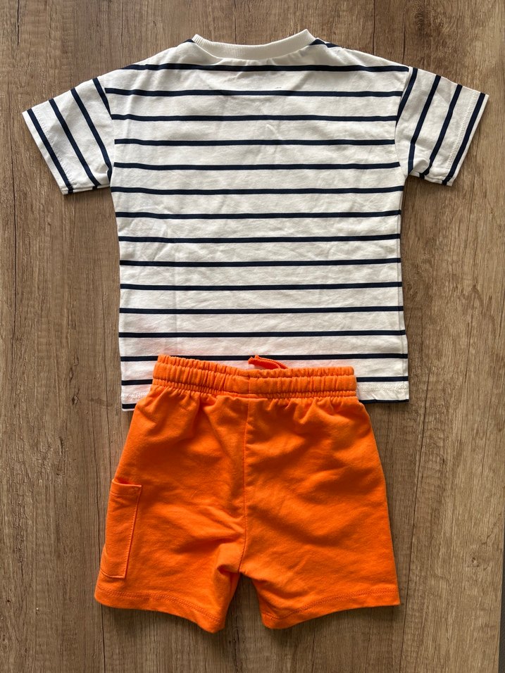 Turuncu Çizgili Bebek Erkek Takım - Görsel 4