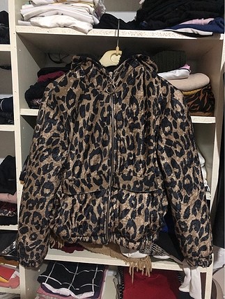 Kadife leopar desenli mont