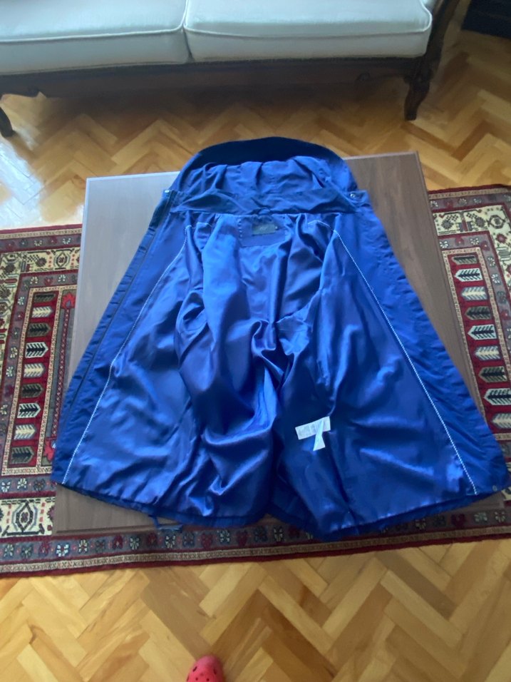 Kadın Mavi Uzun Salaş Yağmurluk - Görsel 4