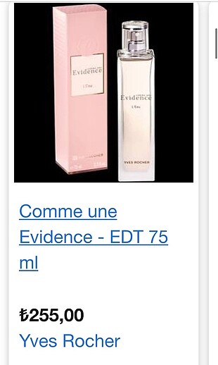  Beden Renk Yves Rocher comme une Evidence parfüm