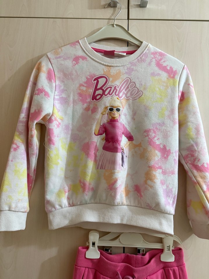 Kız Çocuk Barbie Batik Desen Eşofman Takımı - Görsel 5