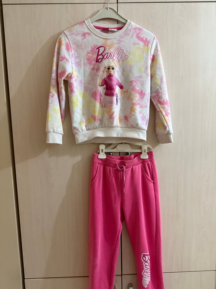 Kız Çocuk Barbie Batik Desen Eşofman Takımı - Görsel 4